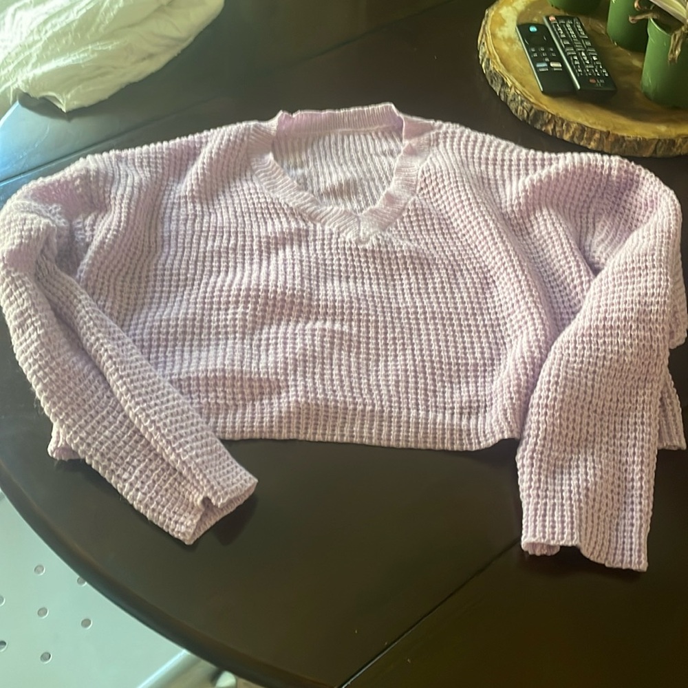 purple cropped long sleeve